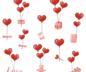 Valentin Tag Herzförmige Ballons Element Vektor