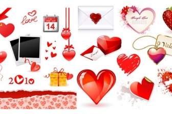 Valentine Hari Cinta Elemen Vektor
