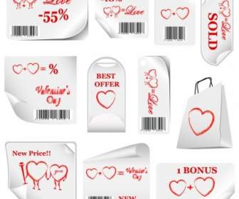 Valentine Day Promotional Label Vector