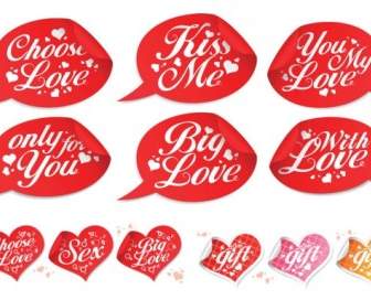 Valentine Day Special Stickers Vector
