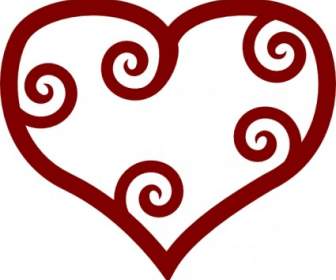 San Valentín Corazón Maorí Rojo Clip Art