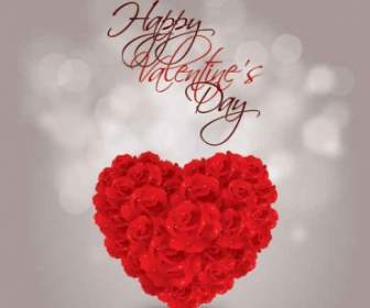 Día De San Valentín Rosa Corazón Vector Recolectores