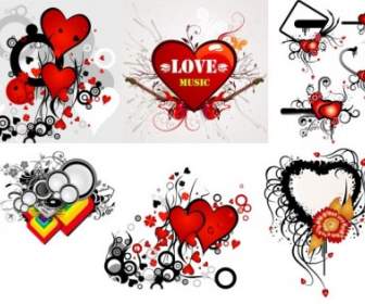 Тема тенденция векторные иллюстрации в форме Валентина U0026 S день сердца