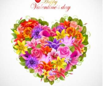 Valentine39s Hari Bunga Latar Belakang Vektor