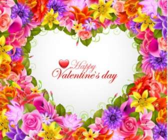 Valentine39s Hari Bunga Latar Belakang Vektor