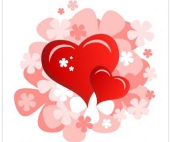 Valentine39s วัน Heartshaped บัตรเวกเตอร์