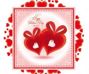 Valentine39s Tag Herzförmige Karte Vektor