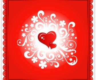 Valentine39s Day Heartshaped Card Vector