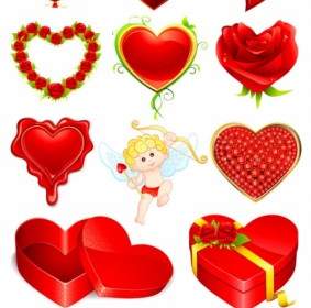Valentine39s Day Romantic Elements Vector