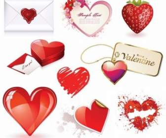 Hari Kasih Sayang Hati Vector Set