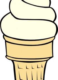 Vanilla Soft Serve Ice Cream Cone Clip Art