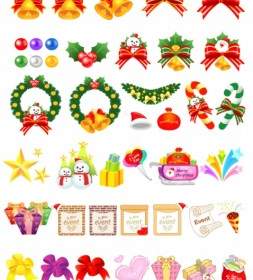 Variedad Navidad Regalo Dibujos Animados Vector Elementos Y