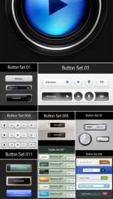 Variety Of Button Icons Psd Layered