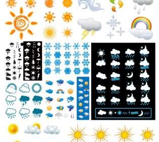 Variety Of Changes In The Weather Icon Vector