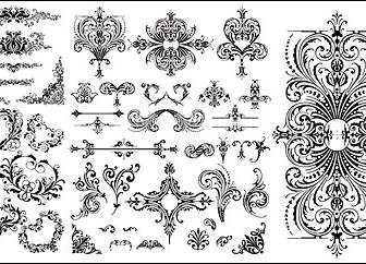 Variety Of Practical European Style Lace Pattern Vector Material