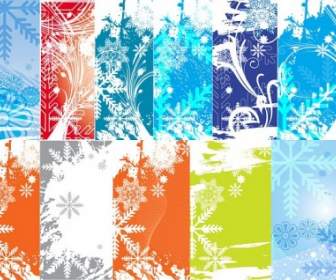Variety Of Snowflake Theme Vector