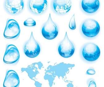 Variedade De Vetor Terra água Para As Gotas De água De Gotículas