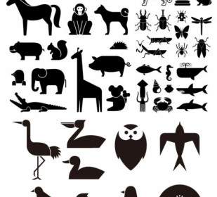 Various Elements Of Vector Silhouette Animal Silhouettes Elements