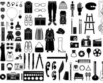 Various Elements Of Vector Silhouette Or Even Goods Elements