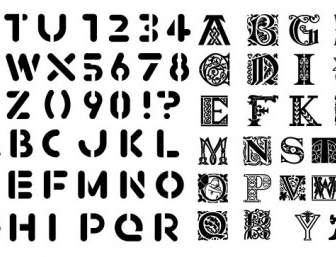 Various Silhouette Vector Elements Fonts Elements Concluded