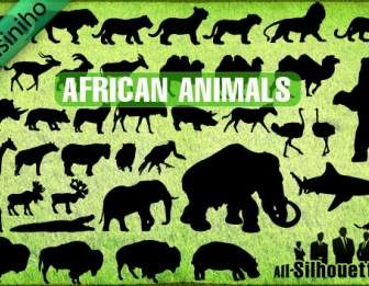 เวกเตอร์ Silhouettes สัตว์แอฟริกา