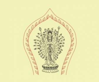 Gambar Garis Vektor Avalokitesvara