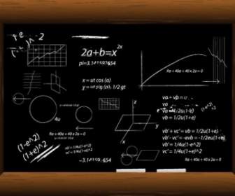 Vector Blackboard Filled With Equations