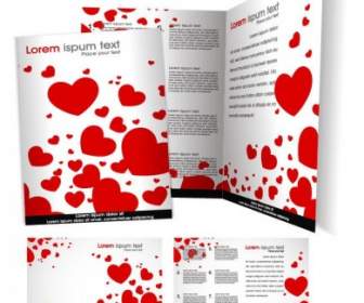Modèle De Brochure De Vecteur Avec Amour Coeur