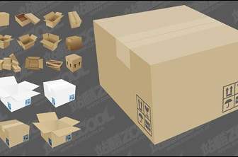 Векторный материал картонные коробки