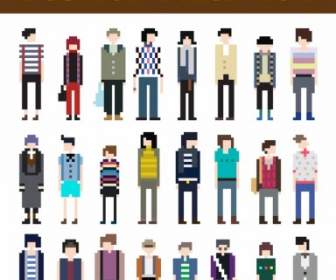 Vector Pixel Personaggi Dei Cartoni Animati