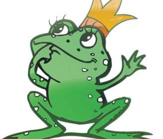 Vector Cartoon Frog Prince