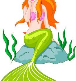 Vector Cartoon Mermaid