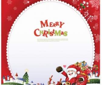 Vektor-Weihnachtskarte Mit Santa Claus