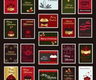 векторные рождественские марки