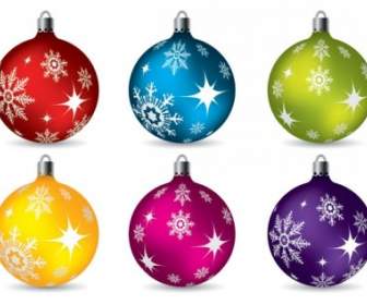 Vector Colorful Christmas Balls Hanging