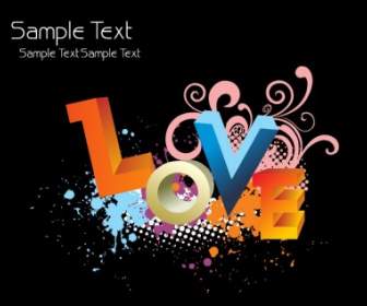 Vector Colorful Pattern Of Love Love