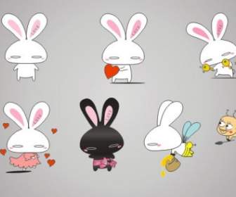 Vector De Dibujos Animados Lindo Conejo