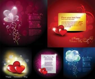 Elementi Vettoriali Di Cartoline D'amore Romantiche