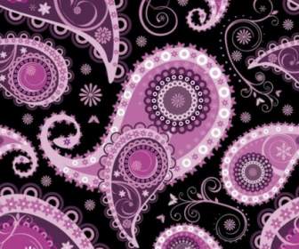 ベクターの花柄紫ハム