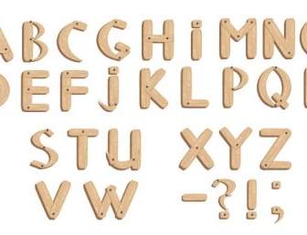 Vector Fonts Wood Grain English
