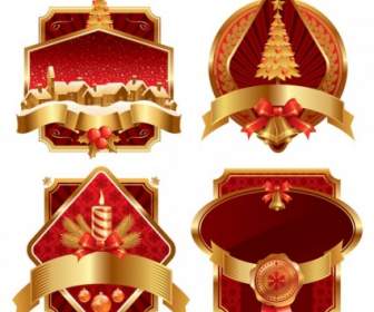 Vector Gold Christmas Label