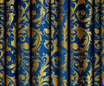 Vector Golden Floral Fabric