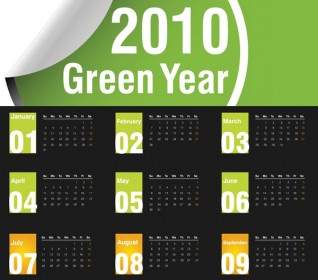 Calendário De Vetor Verde