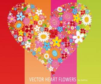 Vektor-Herzen-Blumen