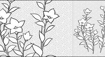 วาดเส้นเวกเตอร์ของดอกไม้ Campanulaceae