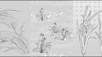 Gambar Garis Vektor Bunga Bunga Dan Rumput