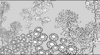Рисование линии Векторные цветы дикой хризантемы.