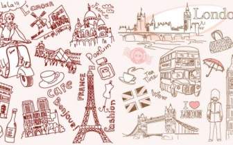 Disegno Vettoriale Di Parigi E Londra