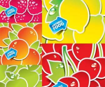 Vector Lovely Fruit Stickers