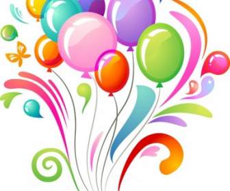 Vector Multicolored Balloons